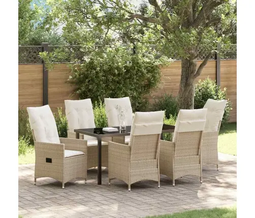 Aia Söögilaudade Komplekt Padjaga 7 Pcs Beež Polürotang