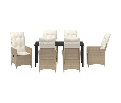 Aia Söögilaudade Komplekt Padjaga 7 Pcs Beež Polürotang