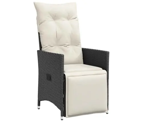 Sodo Valgomojo Komplektas Su Pagalve 5 Pcs Juoda Poliratanas