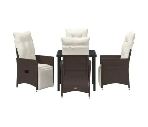 Aia Söögilaudade Komplekt Padjaga 5 Pcs Pruun Polürooster