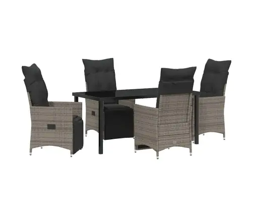 Sodo Valgomojo Komplektas Su Pagalve 5 Pcs Pilka Poliratanas