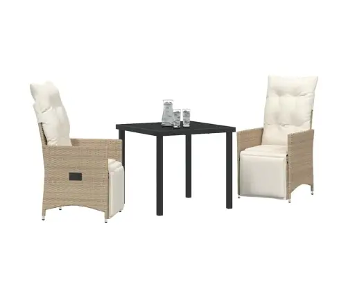 Sodo Valgomojo Komplektas Su Pagalve 3 Pcs Smėlio Poliratanas