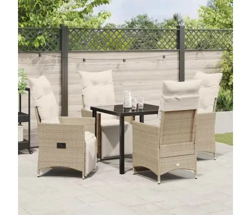 Aia Söögilaudade Komplekt Padjaga 5 Pcs Beež Polürotang