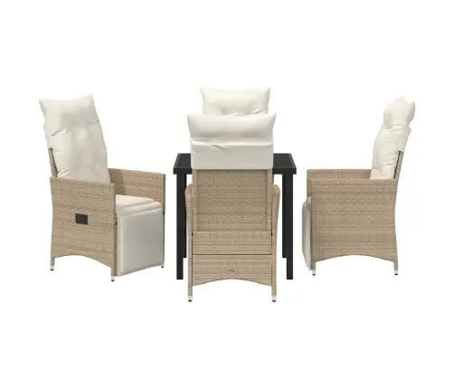 Aia Söögilaudade Komplekt Padjaga 5 Pcs Beež Polürotang