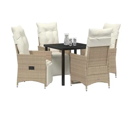 Aia Söögilaudade Komplekt Padjaga 5 Pcs Beež Polürotang