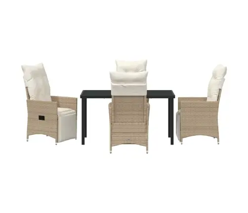 5 Daļu Dārza Galds Ar Spilveniem, Bēšs, Poliesters, Ratan Vidaxl