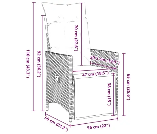 5 Daļu Dārza Galds Ar Spilveniem, Bēšs, Poliesters, Ratan Vidaxl