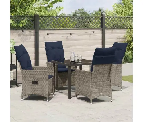 Lauda Ja Toolide Komplekt Padjaga 5 Pcs Hall Pe Rattan