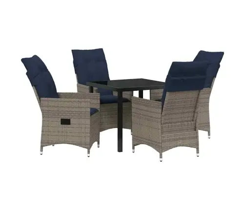 Lauda Ja Toolide Komplekt Padjaga 5 Pcs Hall Pe Rattan