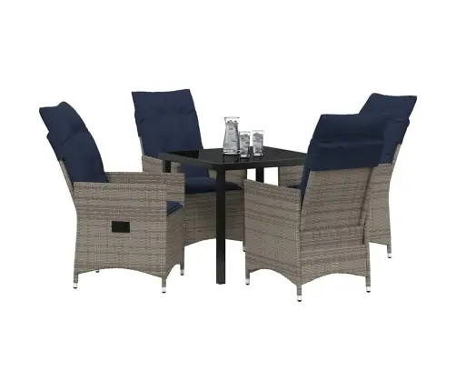 Lauda Ja Toolide Komplekt Padjaga 5 Pcs Hall Pe Rattan