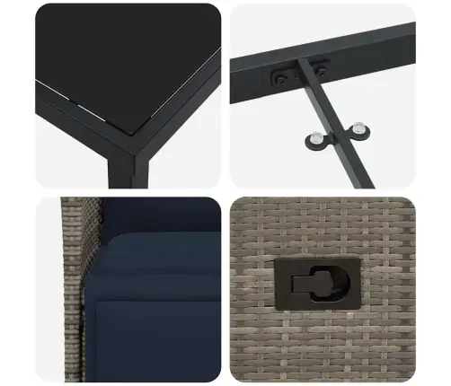 Lauda Ja Toolide Komplekt Padjaga 5 Pcs Hall Pe Rattan