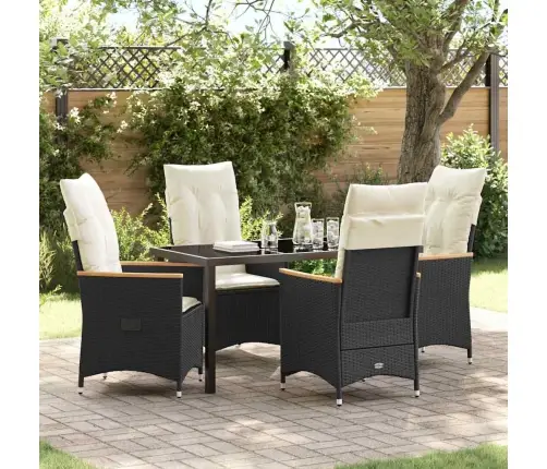 Aia Söögilaudade Komplekt Padjaga 5 Pcs Must Polürotang