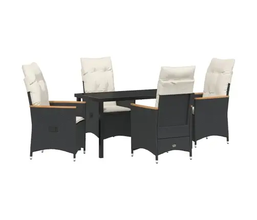 Aia Söögilaudade Komplekt Padjaga 5 Pcs Must Polürotang