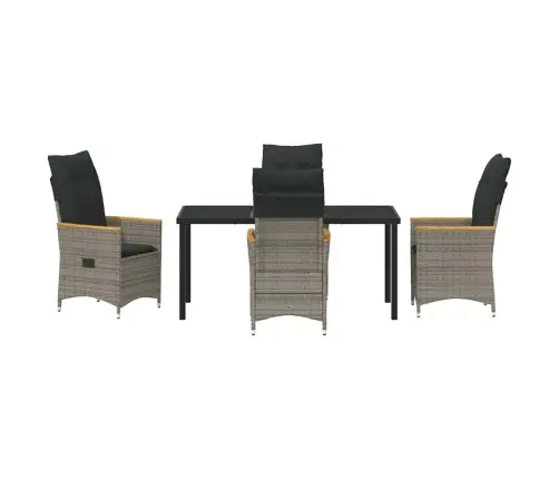 5 Daļu Dārza Galds Ar Spilveniem Pelēkā Polirotangā Vidaxl