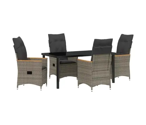 5 Daļu Dārza Galds Ar Spilveniem Pelēkā Polirotangā Vidaxl