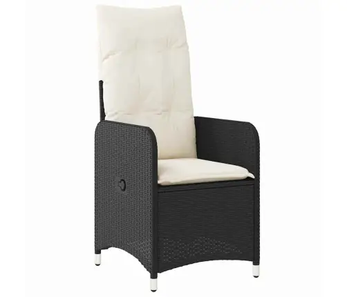 3 Daļu Dārza Ēdamgalda Komplekts Ar Spilveniem Melns Polirrats Vidaxl