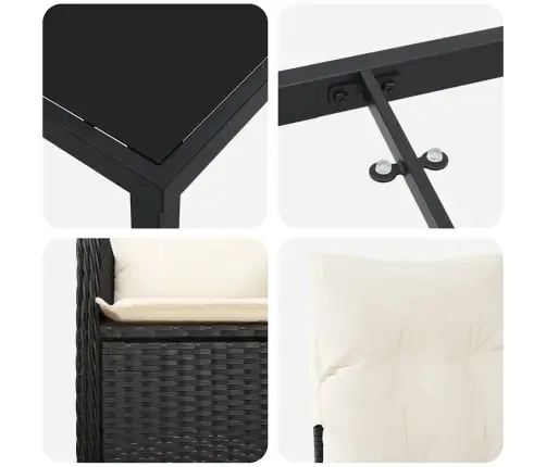 5 Daļu Dārza Ēdamgalda Komplekts Ar Spilveniem Melnā Poliratana Vidaxl 5 Daļu Dārza Ēdamgalda Komplekts Ar Spilveniem Melnā Poliratana Vidaxl