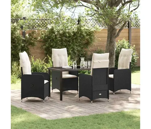 5 Daļu Dārza Ēdamgalda Komplekts Ar Spilveniem Melnā Poliratana Vidaxl 5 Daļu Dārza Ēdamgalda Komplekts Ar Spilveniem Melnā Poliratana Vidaxl