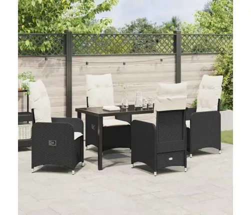 5 Daļu Dārza Ēdamgalda Komplekts Ar Spilveniem Melnā Poliratana Vidaxl 5 Daļu Dārza Ēdamgalda Komplekts Ar Spilveniem Melnā Poliratana Vidaxl