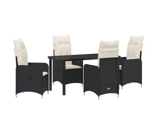 5 Daļu Dārza Ēdamgalda Komplekts Ar Spilveniem Melnā Poliratana Vidaxl 5 Daļu Dārza Ēdamgalda Komplekts Ar Spilveniem Melnā Poliratana Vidaxl