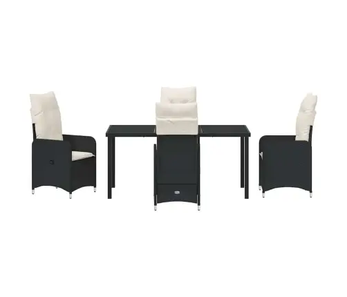 Aia Söögilaudade Komplekt Padjaga 5 Pcs Must Polürooster