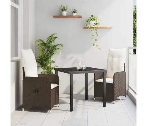 Aia Söögilaudade Komplekt Padjaga 3 Pcs Pruun Polürooster