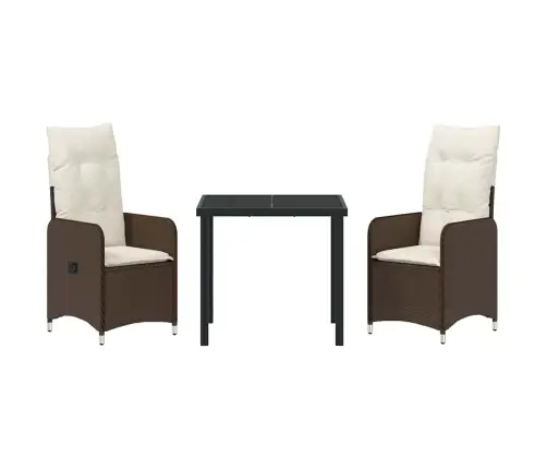 Aia Söögilaudade Komplekt Padjaga 3 Pcs Pruun Polürooster