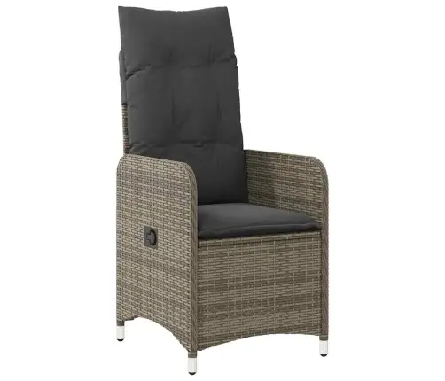 Sodo Valgomojo Komplektas Su Pagalve 3 Pcs Pilka Poli Ratanas