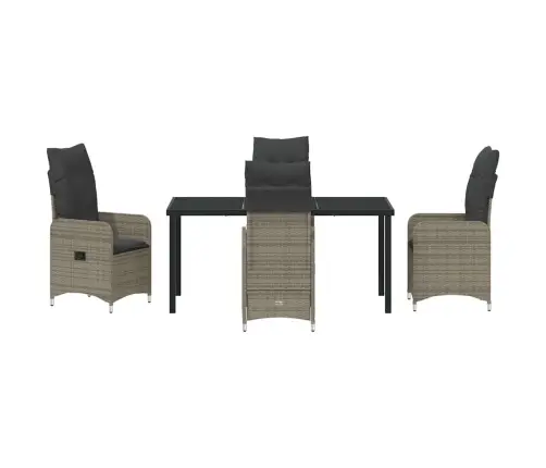 Sodo Valgomojo Komplektas Su Pagalve 5 Pcs Pilka Poliratanas