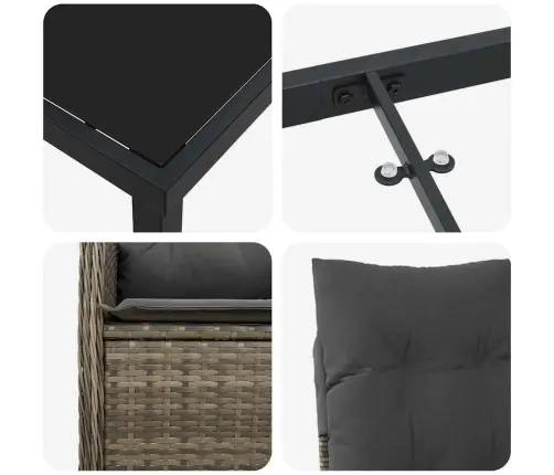 Aia Söögilaudade Komplekt Padjaga 7 Pcs Hall Polürooster