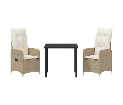 Sodo Valgomojo Komplektas Su Pagalve 3 Pcs Smėlio Poliratanas