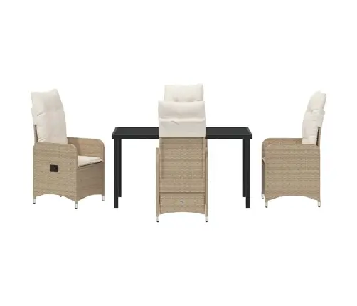 Aia Söögilaudade Komplekt Padjaga 5 Pcs Beež Polürooster