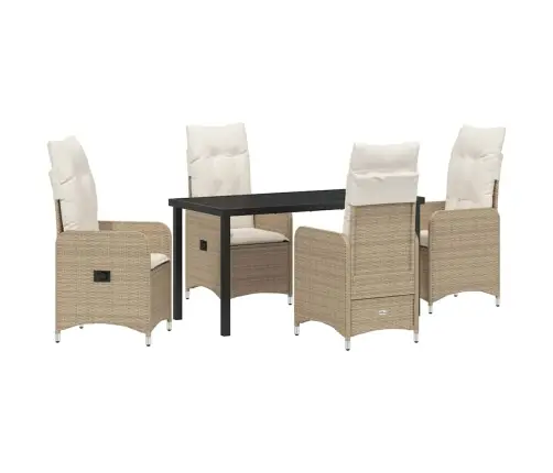 Aia Söögilaudade Komplekt Padjaga 5 Pcs Beež Polürooster