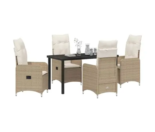 Aia Söögilaudade Komplekt Padjaga 5 Pcs Beež Polürooster