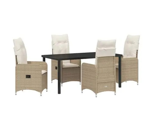 Sodo Valgomojo Komplektas Su Pagalve 5 Pcs Smėlio Poli Ratanas