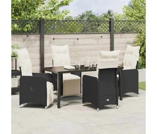 Aia Söögilaudade Komplekt Padjaga 5 Pcs Must Polürooster