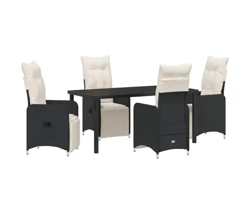 Aia Söögilaudade Komplekt Padjaga 5 Pcs Must Polürooster