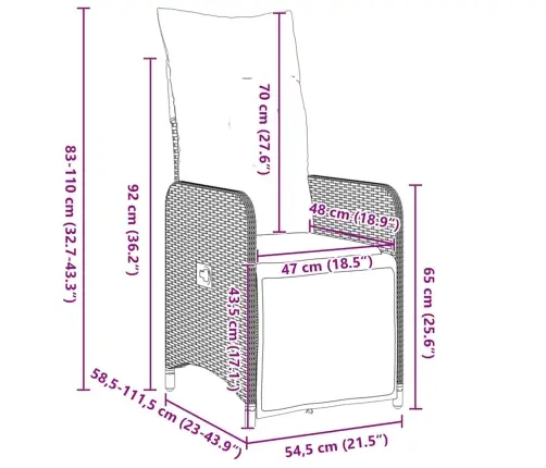 Sodo Valgomojo Komplektas Su Pagalve 7 Pcs Ruda Poli Ratanas