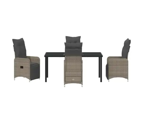 Sodo Valgomojo Komplektas Su Pagalve 5 Pcs Pilka Poliratanas