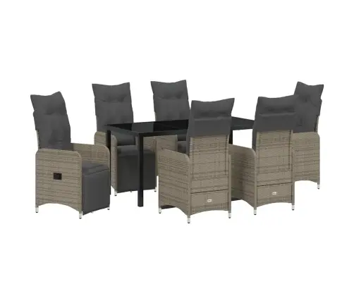 7 Daļu Dārza Barošanas Komplekts Ar Spilveniem Pelēkā Krāsā Vidaxl