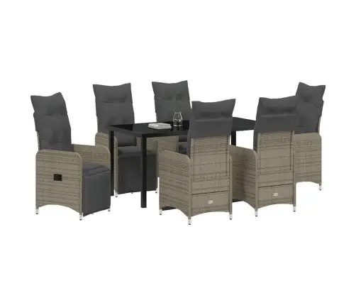 7 Daļu Dārza Barošanas Komplekts Ar Spilveniem Pelēkā Krāsā Vidaxl