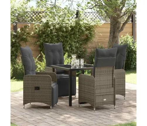 Sodo Valgomojo Komplektas Su Pagalve 5 Pcs Smėlio Poli Ratanas