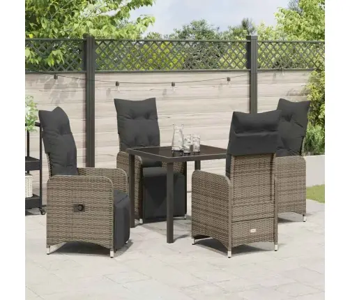 Sodo Valgomojo Komplektas Su Pagalve 5 Pcs Smėlio Poli Ratanas