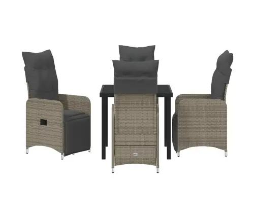 Sodo Valgomojo Komplektas Su Pagalve 5 Pcs Smėlio Poli Ratanas