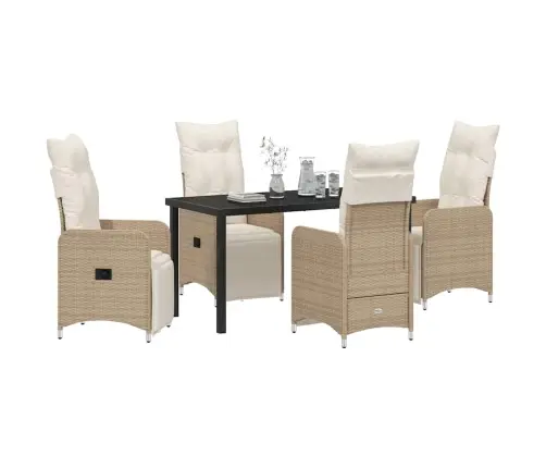 5 Daļu Dārza Pusdienu Komplekts Ar Spilveniem Bēšā Polirātnā Vidaxl 5 Daļu Dārza Pusdienu Komplekts Ar Spilveniem Bēšā Polirātnā Vidaxl