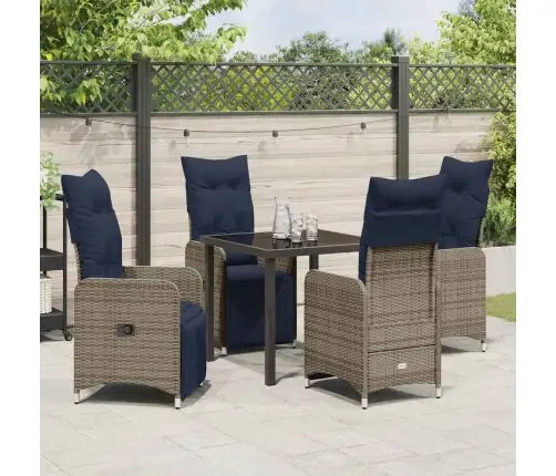 Lauda Ja Toolide Komplekt Padjaga 5 Pcs Hall Pe Rattan