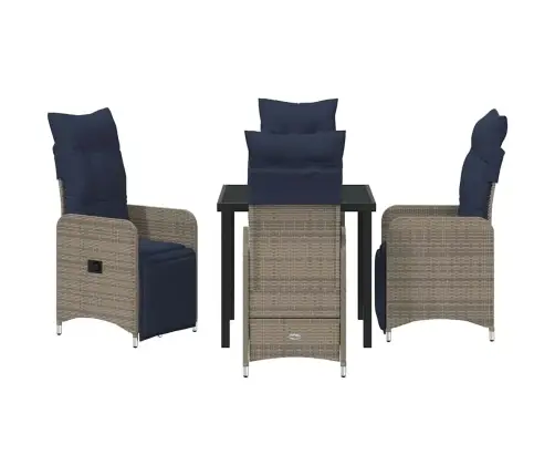 Lauda Ja Toolide Komplekt Padjaga 5 Pcs Hall Pe Rattan