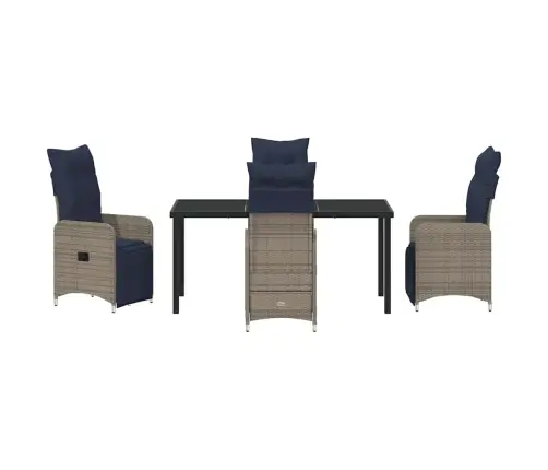 Dārza Ēdamgalds 5 Pcs Pelēka Poliratāns Vidaxl