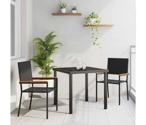 Aia Söögilaudade Komplekt Padjaga 3 Pcs Must Polürotang