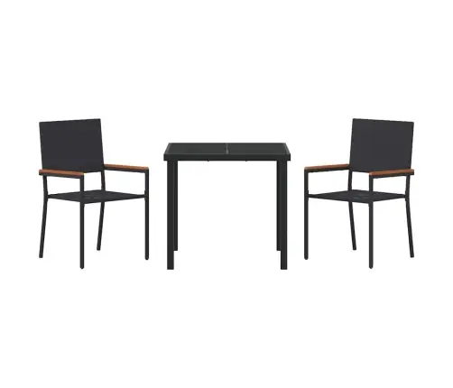 Aia Söögilaudade Komplekt Padjaga 3 Pcs Must Polürotang